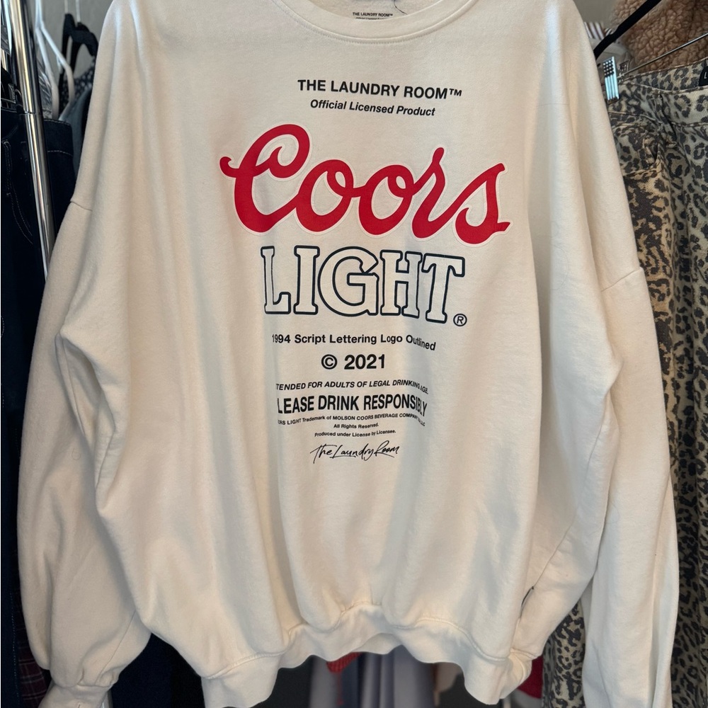 The Laundry Room White Coors Light Crewneck Sweater